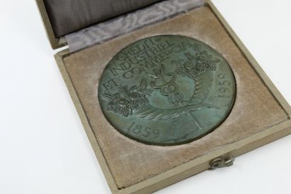 null Deux médailles en bronze :

- Crédit Industriel et Commercial 1859-1959, avers...