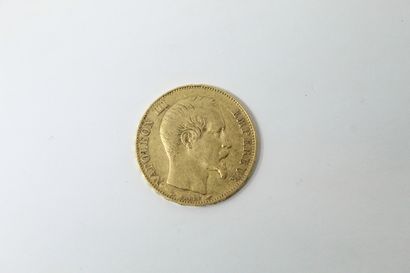 Gold coin of 20 francs Napoleon III Emperor...