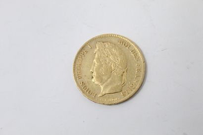 null Gold coin of 40 francs Louis-Philippe (1834 A) 

VG to TTB. 

Weight : 12.83...