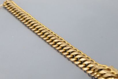 null Bracelet en or jaune 18k (750) à double maille gourmette. 

Poinçon de maître...