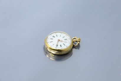 Neck watch in 18k (750) yellow gold, black...
