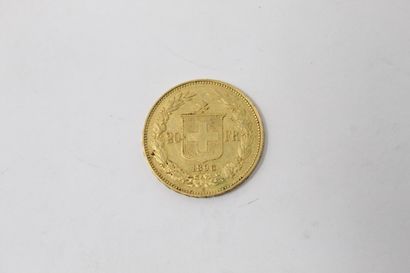 null Gold coin of 20 francs Head Helvetia (1896 B)

TTB. 

Weight : 6.43 g.