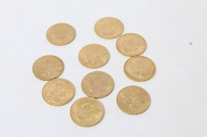 Dix pièces en or de 20 Francs au Coq (1913)

TTB...