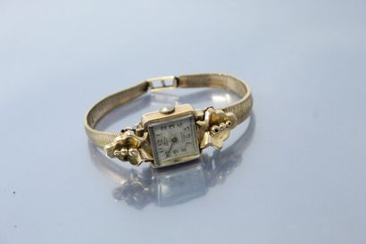 Ladies' wristwatch, square case in 18k (750)...