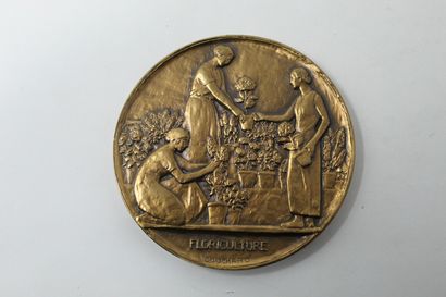 null Henri BOUCHARD

Importante médaille en bronze doré réprésentant la "Floricuture".

Signé.

Diam...