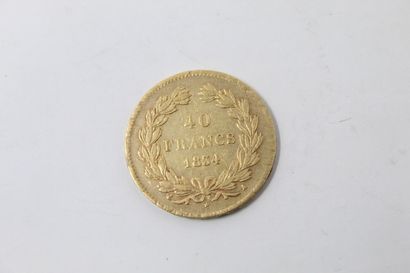 null Gold coin of 40 francs Louis-Philippe (1834 A) 

VG to TTB. 

Weight : 12.83...