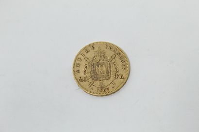 null Pièce en or de 20 francs Napoléon III tête laurée 1867 A .

Poids : 6.45 g.