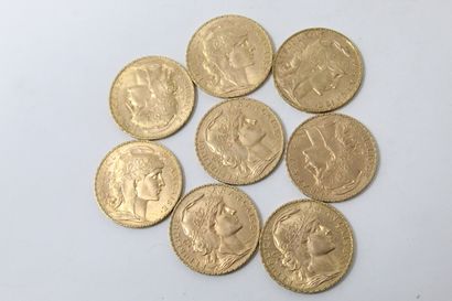 null Huit pièces en or de 20 Francs au Coq (1911)

TTB à SUP

Poids : 51,60 g.