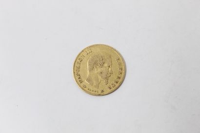 Yellow gold coin of 10 Francs Napoleon III...