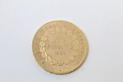 null Pièce en or de 100 francs or Génie Tranche Liberté Egalité Fraternité. (1909...