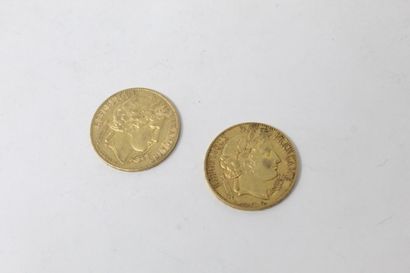 null Deux pièces en or de 20 francs "Cérès" (1851 A)

TTB.

Poids : 12,90 g.