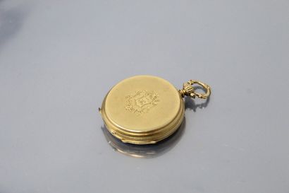 18k (750) yellow gold collar watch, white...