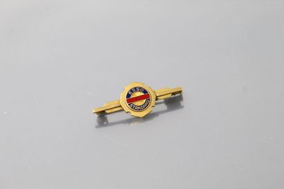 18k (750) yellow gold and enamel brooch for...