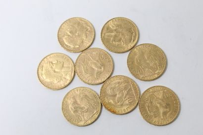 null Huit pièces en or de 20 Francs au Coq (1906)

TTB à SUP

Poids : 51,20 g.