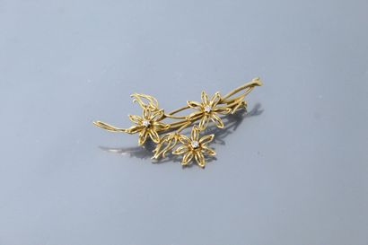 18k (750) yellow gold brooch decorated with...