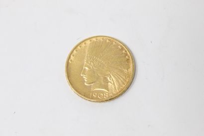 null 10 dollars gold coin "Indian Head - Eagle" without currency (1908 D)

VG to...