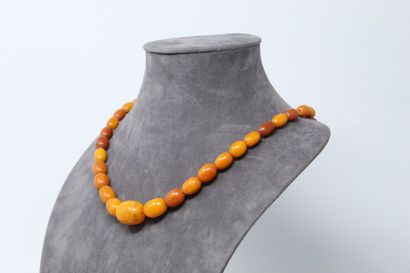 Necklace decorated with amber ball in fall.

Necklace...