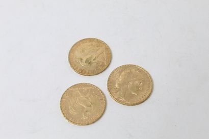 Trois pièces en or de 20 Francs au Coq (1904)

TTB...