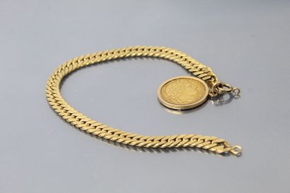 Bracelet en or jaune 18k (750) à maille anglaise,...