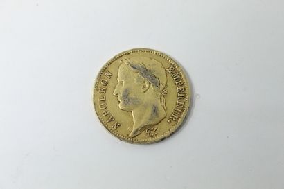 null Pièce en or de 40 Francs Napoléon Ier (1811 A).

B à TB. 

Poids : 12.90 g.
