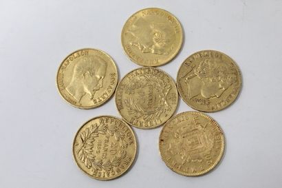 null Lot of 20 francs gold coins including : 

- 2 x 20 francs Cérès IIème République...