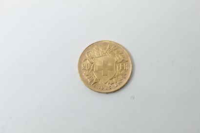 null Pièce en or de 20 Francs Helvetia 1935 LB

TTB à SUP. 

Poids : 6.45 g.