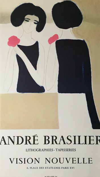 André BRASILIER 				 
Affiche en lithographie....