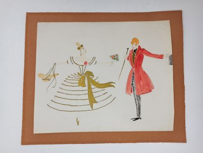 null ANONYMOUS, 20th CENTURY,

Set of 6 projects of costumes for the Paris Opera

Watercolour

H.:...