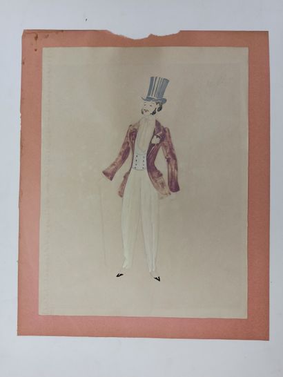 null ANONYMOUS, 20th CENTURY,

Set of 6 projects of costumes for the Paris Opera

Watercolour

H.:...