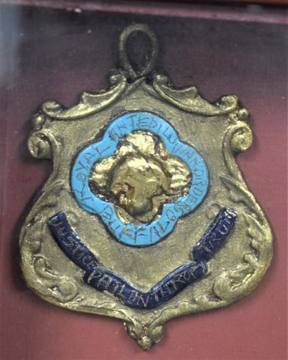 null Framed piece containing a large cord and medals of the order of the Buffaloes

19th...