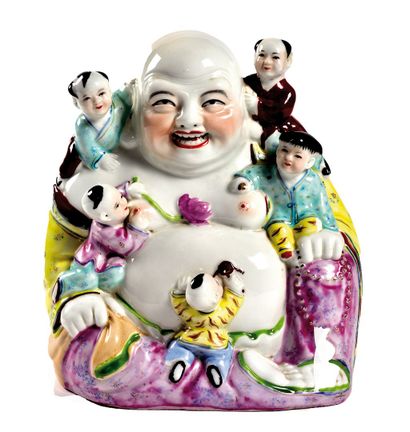 null CHINE, XXème siècle

Statuette de Budai en porcelaine émaillée polychrome, assis...