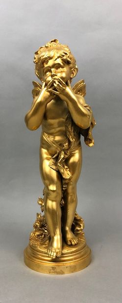 null Louis Auguste MOREAU (1855-1919), d'après

La fée sifflante,

Bronze doré signé,...