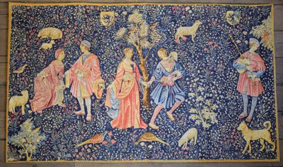 null Tapestry "danse" copy of the Artis Flora editions, late 15th century model exhibited...
