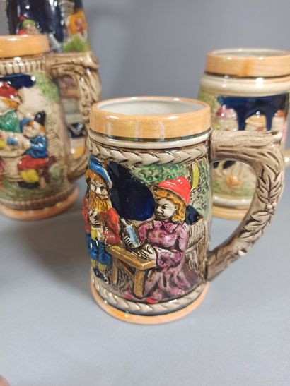 null German work of the 20th century,

Lot including a pitcher and five beer mugs...