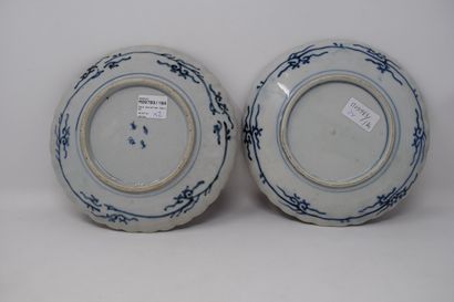 null Two Imari style plates, the edges poly-lobed.

Mark on the bottom of one.

D.:...