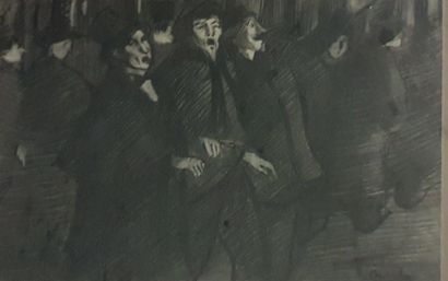 null MODERN SCHOOL,

The parade,

charcoal drawing on paper (slight traces of wear),...