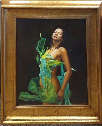 WEL G.(XXth) 
Nude plant, 
Oil on canvas...