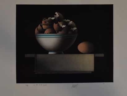  AVATI Mario (1921-2009) 
 
Eggs, 
Lithograph on paper, signed lower middle, titled...