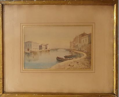 null JEANNOLLE H (XIX-XXth)

View of the port, 

watercolour on paper signed on the...