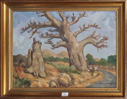  CASTAGNEZ Pierre (1898-1951) 
Environs de Dakar, Les mamelles. 1949 
Oil on canvas...