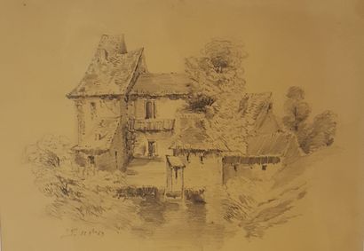  PATY Jean du (?-?) 
Set of 4 drawings 
 
House at the foot of the hill,1864 
pencil...