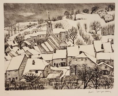 JACQUEMIN André (1904-1992) 
Snowy landscape...