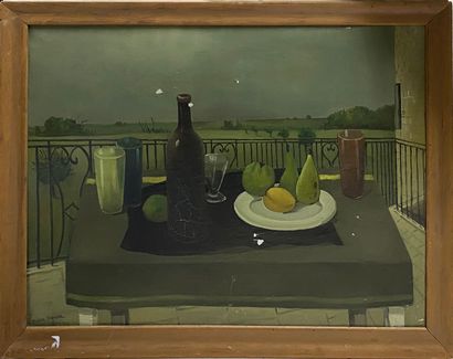 SCHURR Claude, 1921-2014 
Table on the terrace...