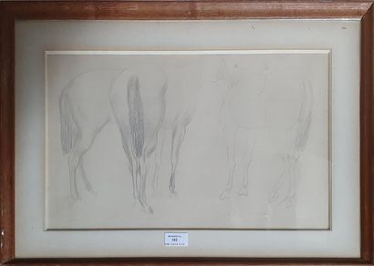  LEYGUES Louis, 1905-1992 
Study of horses 
pencil drawing (slight insolation), signed...