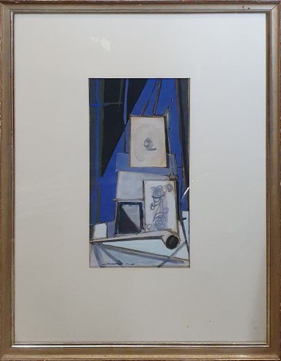 null LOEWER Claude (1917-2006)

Château de Cartes, 1948

Gouache sur papier, signé...