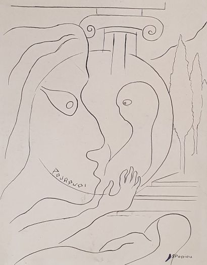 null Lot including :

HUBAY Paul (1930-1994)

Nude on horseback, 1970

Graphite on...