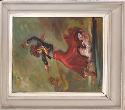 REGNAULT Georges (1898-1979) 
Danseuse de Flamenco, 
Huile sur toile sugnée en bas...