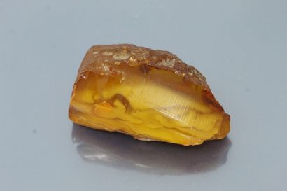null Piece of raw amber on paper 

Weight : 37,10 g.