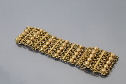 null Bracelet en or jaune 18k (750) à maille ajourée.

Tour de poignet : 18 cm. -...