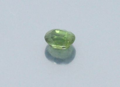 null Green oval sapphire on paper. 

Weight : 2.92 cts.